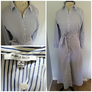 NWOT Stripe Shirt dress.